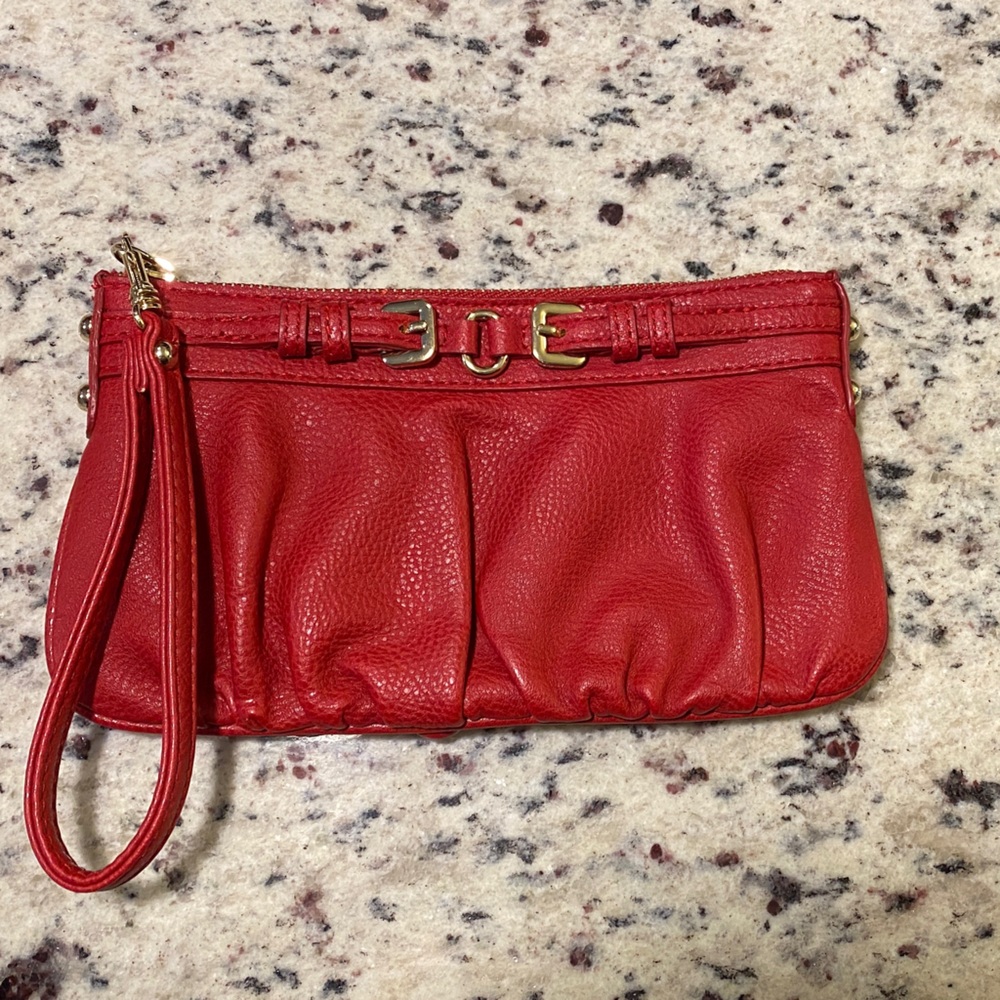 Red Leather Clutch Purse from Express